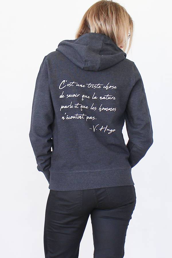 Holzkohle-Hoodie 60 % recycelte Baumwolle / 40 % recyceltes Polyester