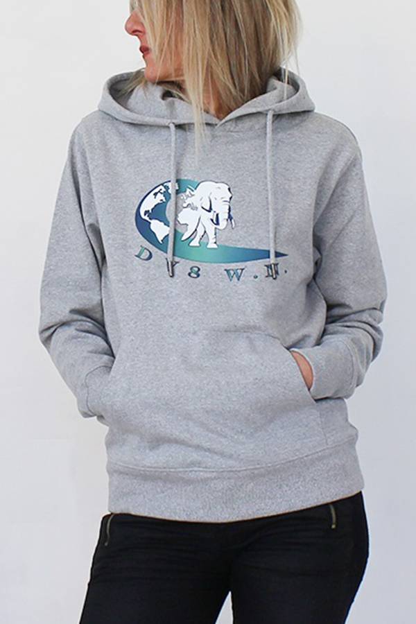 GRAUER HOODIE 60 % recycelte Baumwolle / 40 % recyceltes Polyester
