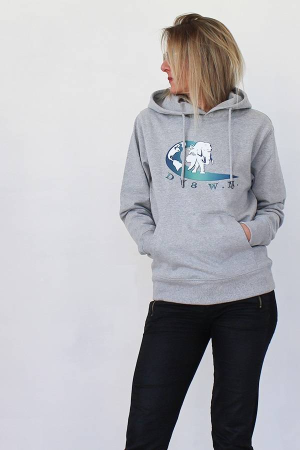 GRAUER HOODIE 60 % recycelte Baumwolle / 40 % recyceltes Polyester