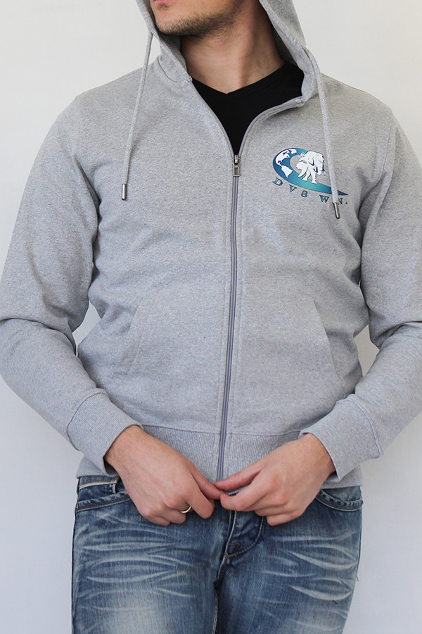 GRAUES SWEATSHIRT MIT REISSVERSCHLUSS 60 % recycelte Baumwolle / 40 % recyceltes Polyester