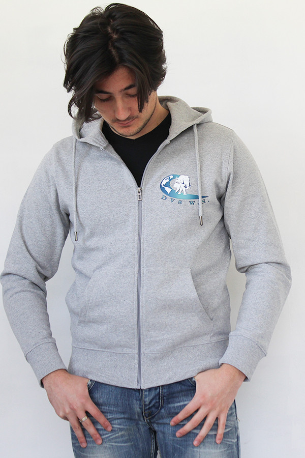 GRAUES SWEATSHIRT MIT REISSVERSCHLUSS 60 % recycelte Baumwolle / 40 % recyceltes Polyester