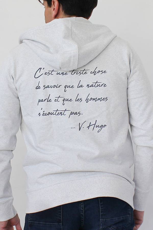 SWEAT ZIPPE CREME 60% Coton recyclé / 40% Polyester recyclé