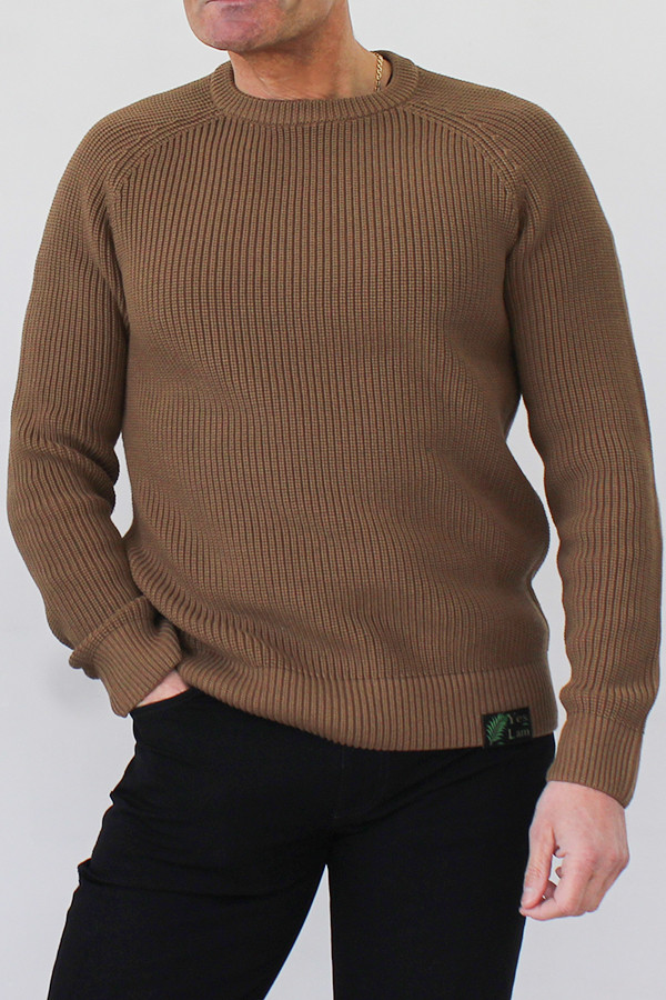 GROBSTRICKPULLOVER FÜR HERREN 50 % bio-baumwolle und 50 % recycelter polyester