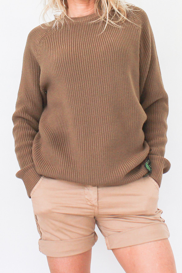 WOMEN CHUNKY KNIT SWEATER 50% organic cotton and 50% recycled polyester