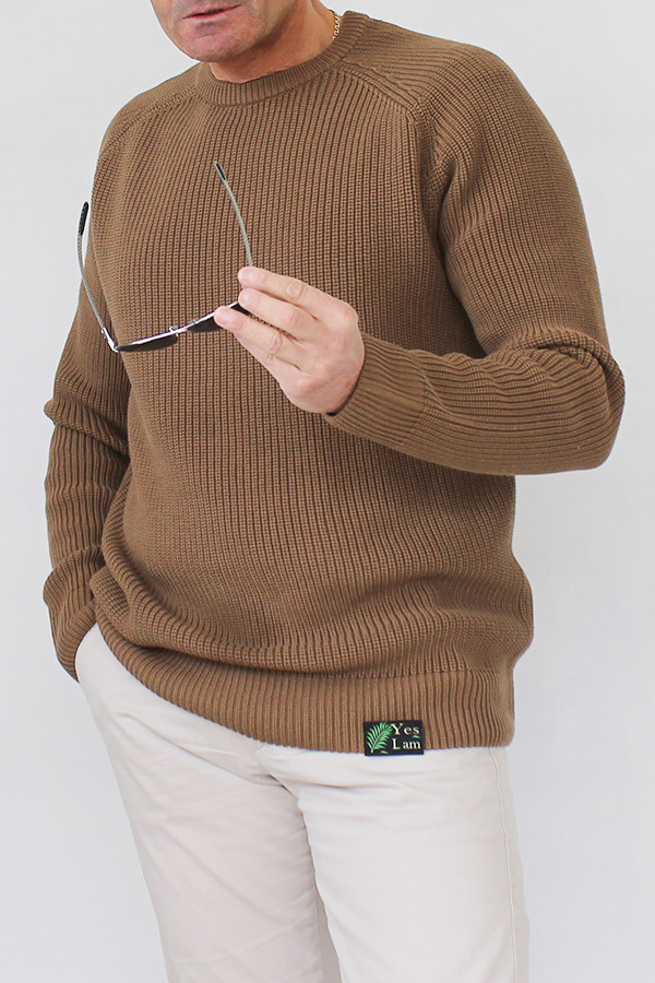 MEN'S CHUNKY KNIT SWEATER 50% organic cotton and 50% recycled polyester