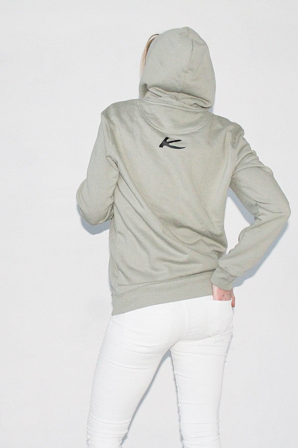 ALMOND GREEN HOODIE 85% organic cotton and 15% post-consumer recycled polyester