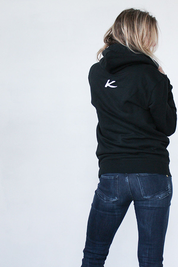 BLACK HOODIE 85% organic cotton and 15% post-consumer recycled polyester