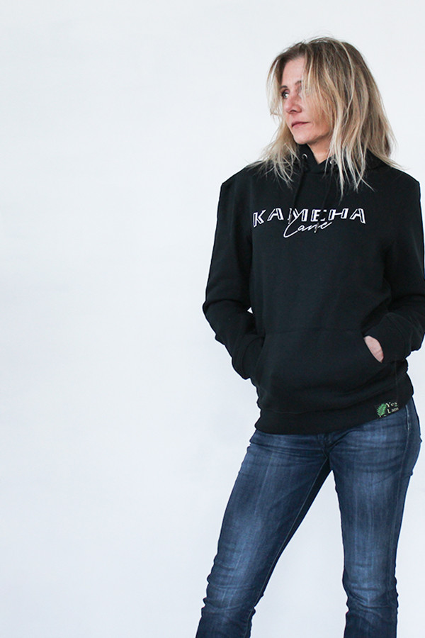 BLACK HOODIE 85% organic cotton and 15% post-consumer recycled polyester