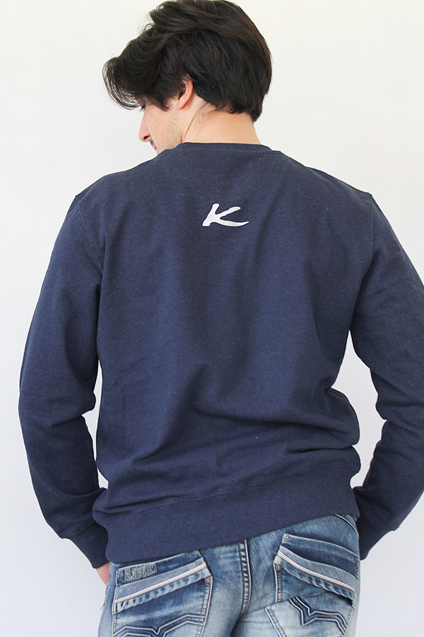 MARINEBLAUES SWEATSHIRT MIT RUNDHALSAUSSCHNITT 60 % recycelte Baumwolle / 40 % recyceltes Polyester