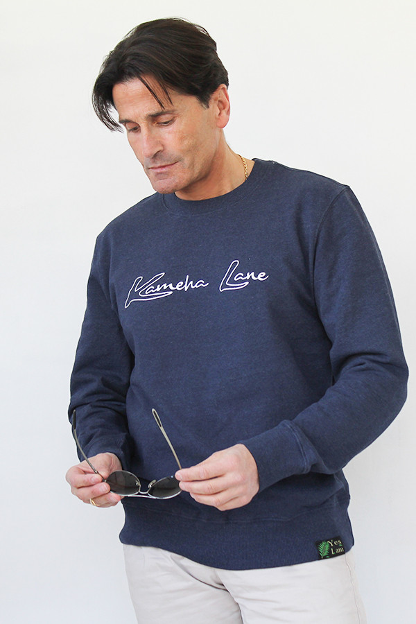 MARINEBLAUES SWEATSHIRT MIT RUNDHALSAUSSCHNITT 60 % recycelte Baumwolle / 40 % recyceltes Polyester