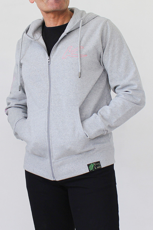 ZIPPED SWEATSHIRT 100% RECYCLED GRAY 60% recycled cotton / 40% recycled polyester