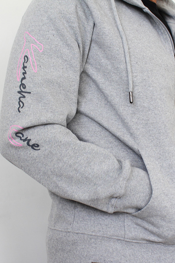 SWEAT ZIPPE 100 % RECYCLE GRIS 60% de coton recyclé / 40% de polyester recyclé