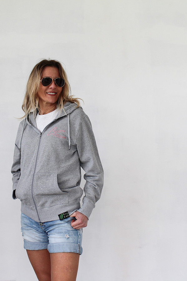 GRAUES SWEATSHIRT MIT REISSVERSCHLUSS 60 % recycelte baumwolle / 40 % recycelter polyester