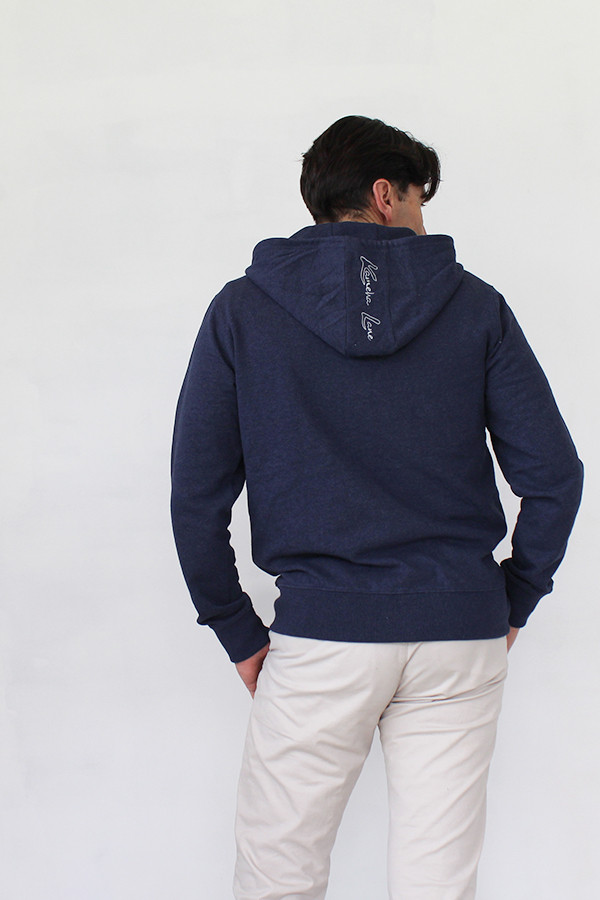 ZIPPED SWEATSHIRT 100% RECYCLED NAVY 60% recycled cotton / 40% recycled polyester