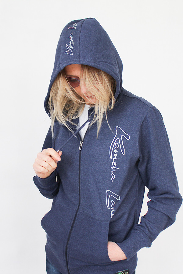 SWEAT ZIPPE NAVY 60% de coton recyclé / 40% de polyester recyclé