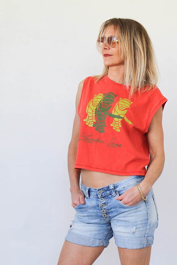 CAMISETA CROPPED PIMENTÓN 100% algodón orgánico