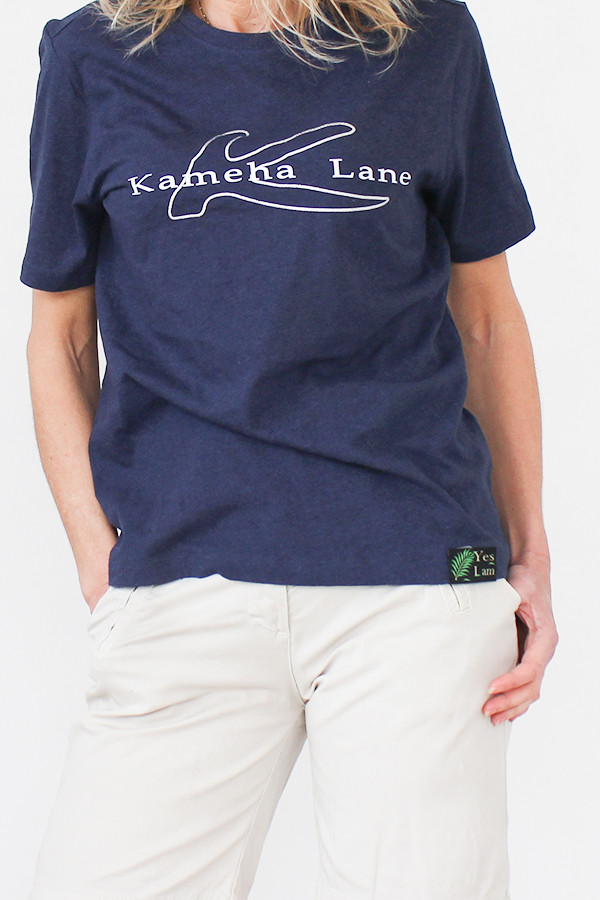 100% RECYCLED NAVY T-SHIRT 60% pre-consumer recycled cotton and 40% post-consumer recycled polyester