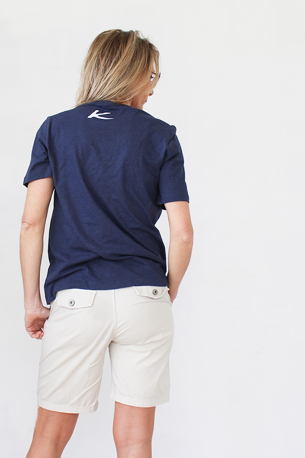 100% RECYCLED NAVY T-SHIRT 60% pre-consumer recycled cotton and 40% post-consumer recycled polyester