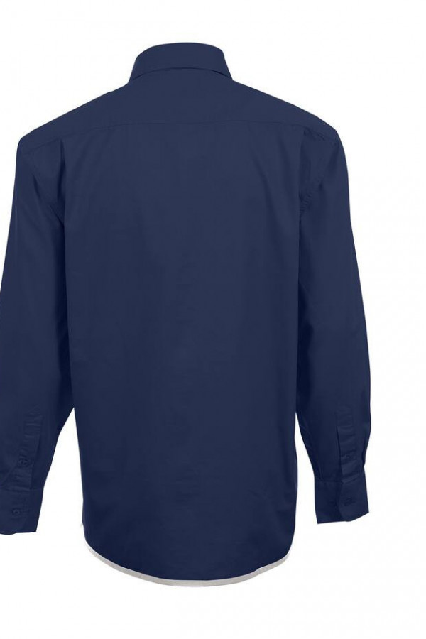 Contrasting long-sleeved shirt. 100% cotton twill.