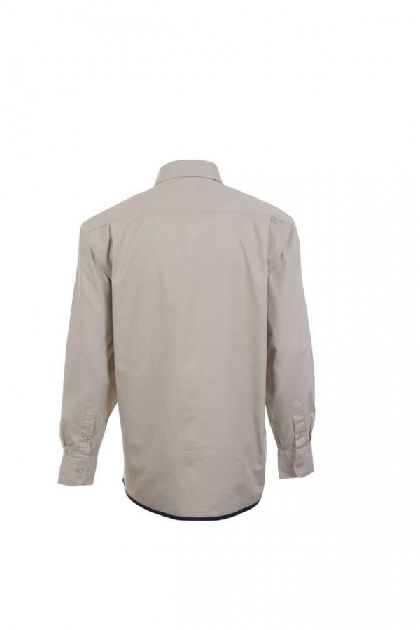 Camisa de manga larga a contraste. 100% algodón crepuscular.