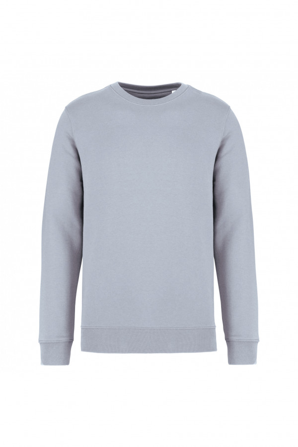 Aquamarine crew neck sweatshirt 85% organic cotton and 15% post-consumer recycled polyester.