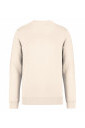 Ivory round neck sweatshirt. 85% organic cotton and 15% post-consumer recycled polyester.