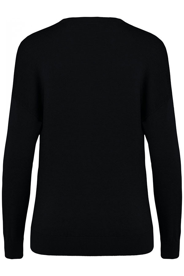 Women's Lyocell TENCEL™ V-neck sweater. 50% organic cotton / 50% Lyocell TENCEL™*