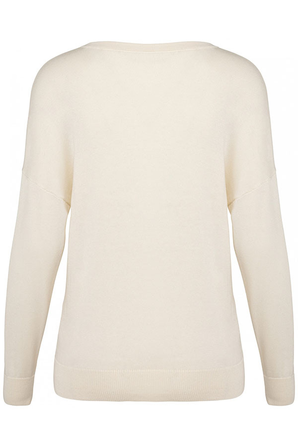 Women's Lyocell TENCEL™ V-neck sweater. 50% organic cotton / 50% Lyocell TENCEL™*