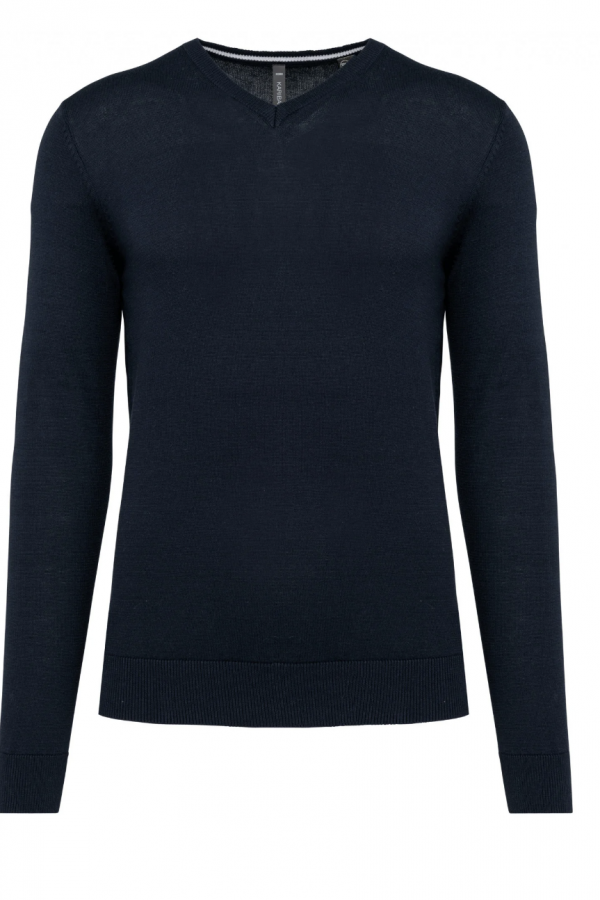 MAGLIA ECO-RESPONSABILE CON SCOLLO A V. 50% COTONE ORGANICO / 50% POLIESTERE RICICLATO.