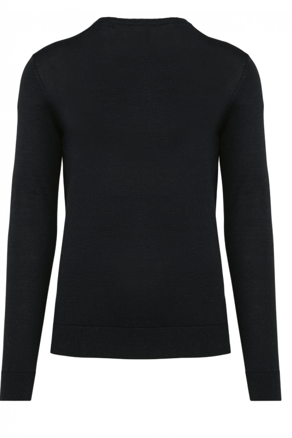 UMWELTFREUNDLICHER PULLOVER MIT V-AUSSCHNITT. 50 % BIO-BAUMWOLLE / 50 % RECYCELTER POLYESTER.