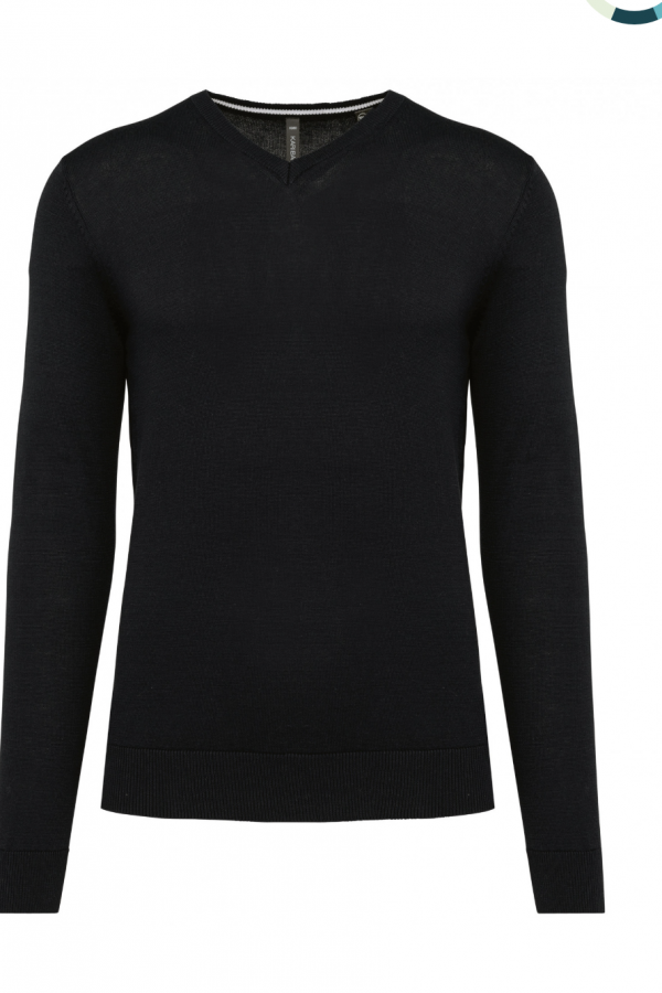 MAGLIA ECO-RESPONSABILE CON SCOLLO A V. 50% COTONE ORGANICO / 50% POLIESTERE RICICLATO.