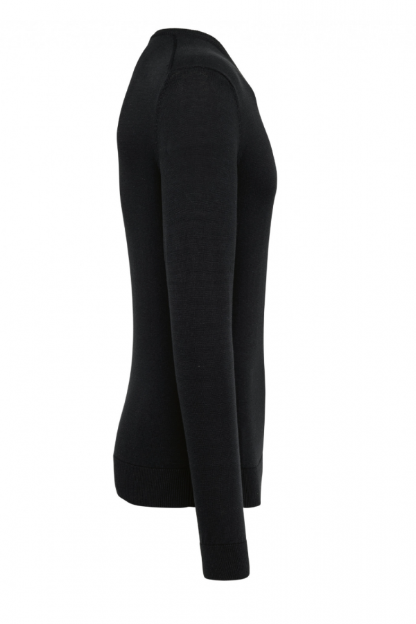 UMWELTFREUNDLICHER PULLOVER MIT V-AUSSCHNITT. 50 % BIO-BAUMWOLLE / 50 % RECYCELTER POLYESTER.