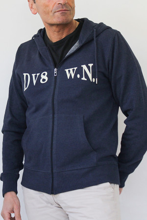 SWEAT ZIPPE NAVY 60% Coton recyclé / 40% Polyester recyclé