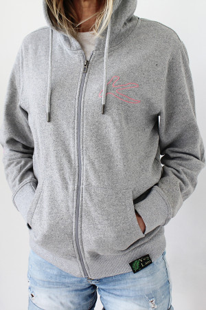 GRAY ZIPPED SWEATSHIRT 60% recycled cotton / 40% recycled polyester
