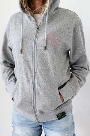 GRAUES SWEATSHIRT MIT REISSVERSCHLUSS 60 % recycelte baumwolle / 40 % recycelter polyester