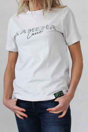 CREAM T-SHIRT 60% RECYCLED COTTON AND 40% RECYCLED POLYESTER