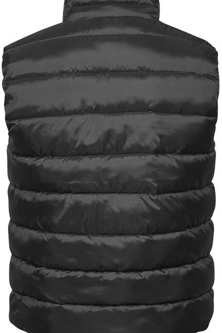 Bodywarmer noir en polyester recyclé 100% polyester recyclé 360T certifié RCS. 100% polyester DuPont™